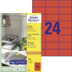 Avery Zweckform Avery univerzális címke - piros 70 x 37 mm (3448)