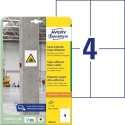 Avery Zweckform Avery szuper tapadású öntapadó papír címke - fehér 105x148 mm (L7876-20)