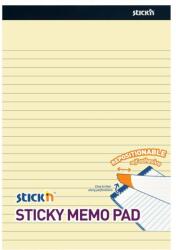 Stick'n öntapadó jegyzetfüzet pasztell sárga 254x178mm, 50 lap/tömb, vonalazott (21851)
