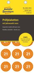 Avery Zweckform Avery eltávolíthatatlan öntapadó plakettek 2021 év-hónapokkal Ø 20 mm - piros (6943-2021)