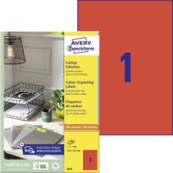 Avery Zweckform Avery univerzális címke - piros 210 x 297 mm (3470)