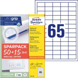 Avery Zweckform Avery univerzális címke - fehér 38 x 21, 2 mm 50+15 lap promo (6121-65)