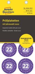 Avery Zweckform Avery eltávolíthatatlan öntapadó plakettek 2022 év-hónapokkal Ø30 - lila (6946-2022)