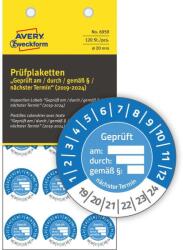 Avery Zweckform Avery időjárásálló öntapadó plakett Vinyl 2020-2025 - Ø 20 mm (6959-2020)
