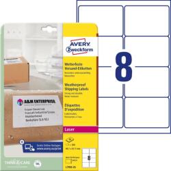 Avery Zweckform Avery fehér időjárásálló csomag címke 99.1 x 67.7 mm (L7993-25)