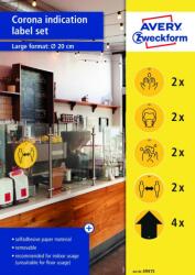 Avery Zweckform Információs címke szett, koronavírus 5 minta, 12 db, 20cm sárga (49415)