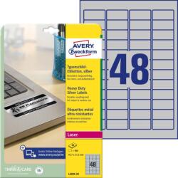 Avery Zweckform Avery ipari ezüst poliészter címke 45, 7 x 21, 2 mm (L6009-20)