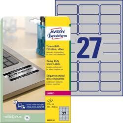 Avery Zweckform Avery ipari ezüst poliészter címke 63, 5 x 29, 6 mm (L6011-20)