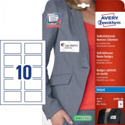 Avery Zweckform Avery öntapadó névcímke fólia, 80 × 50 mm, 200 db - fehér (J4785-20)