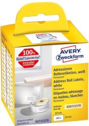 Avery Zweckform Avery tekercses öntapadó címke, termo nyomtatóhoz 89 x 28mm, 2x130 címke (AS0722370)