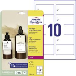 Avery Zweckform Avery függő címke karton, mikroperforált 185g 90x50mm 10 lap (T1001-10)