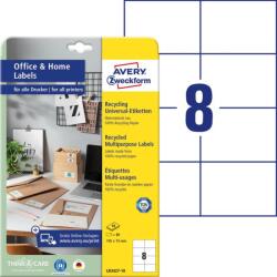 Avery-Zweckform Avery univerzális újrahasznosított címkék 105x74 mm - fehér 10 ív (LR3427-10)