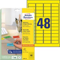Avery Zweckform Avery univerzális visszaszedhető sárga címke 45, 7 x 21, 2 mm (L6041-20)