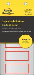Avery Zweckform Avery öntapadó ezüst poliészter fólia leltárcímke 50 x 20 mm - piros (6915)