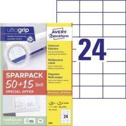 Avery Zweckform Avery univerzális etikett címke 70x37 mm 50+15 lap promo (6605)