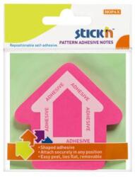 Stick'n 360° -ban tapadó öntapadó jegyzettömb 70x70mm, magenta, 50 lap, nyíl (21542)