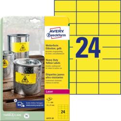 Avery Zweckform Avery időjárásálló sárga poliészter címke 70 x 37 mm (L6131-20)