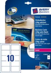 Avery Zweckform Névjegykártya színes lézer selyem. ezüst kerettel 220G (C32055-10)