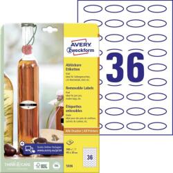 Avery Zweckform Avery univerzális visszaszedhető ovális címke - fehér 40 x 20mm (5086)