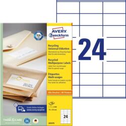 Avery-Zweckform Avery univerzális újrahasznosított címke 70 x 36 mm - fehér 100 ív (LR3475)