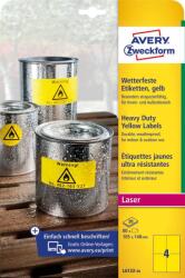 Avery Zweckform Avery időjárásálló sárga poliészter címke 105 x 148 mm (L6132-20)