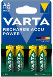 VARTA Recharge Accu Power Baterii Reîncărcabile AA Ni-MH 2600mAh 1.2V 4buc (05716101404)