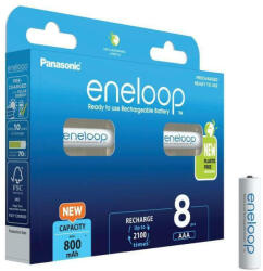 Panasonic Eneloop Baterii Reîncărcabile AAA Ni-MH 800mAh 8buc (BK-4MCDE/8BE)