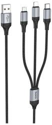hoco. X102_B 1m USB - Lightning/microUSB/Type-C fekete adat- és töltőkábel (X102_B)
