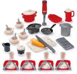 Ecoiffier Set de bucătărie cu mixer Dining Set Écoiffier cu oale și un tocător 49 de accesorii de la 18 luni (ECO2424) Bucatarie copii
