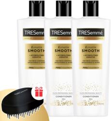 TRESemmé Keratin Smooth Hajbalzsam gubancolódásra hajlamos hajra 3x400ml + Ajándék TRESemmé fésű