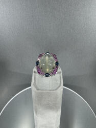  Fehérarany zafír és hold köves gyűrű