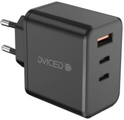 DVICED DV221013 65W 2xType-C/USB adapter + Type-C kábel - Fekete (DV221013)