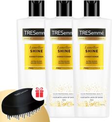 TRESemmé Lamellar Shine Hajbalzsam a fényes hajért 3x400ml + Ajándék TRESemmé fésű