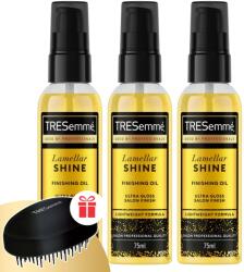 TRESemmé Lamellar Shine Hajvégápoló olaj a fényes hajért 3x75ml + Ajándék TRESemmé fésű