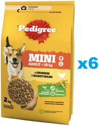 PEDIGREE Adult Mini 6x2 kg baromfival és zöldségekkel teljes értékű szárazeledel felnőtt, kistestű kutyafajták számára