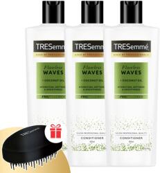 TRESemmé Flawless Waves Hajbalzsam hullámos és göndör hajra 3x400ml + Ajándék TRESemmé fésű