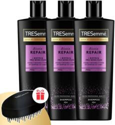 TRESemmé Biotin + Repair 7 Sampon károsodott hajra 3x400ml + Ajándék TRESemmé fésű