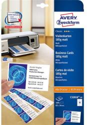 AVERY C32010-10 85x54mm univerzális 100db-os fehér névjegykártya (C32010-10) - procompkft