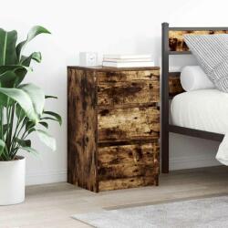 vidaXL 2 db füstölt tölgy éjjeliszekrények 3 fiókkal 39x35x65 cm (861346)