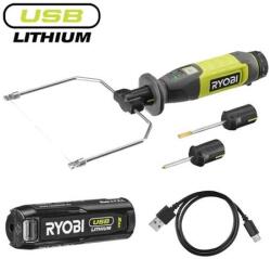 RYOBI 4V USB Lithium melegenvágó, adapterekkel, 1x2, 0Ah akkumulátor, töltő - RHC4-120G (5133006198) - jatekotthon