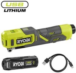 RYOBI 4V USB Lithium pumpa és lámpa, adapterekkel, táskával, 1x2, 0Ah akkumulátor, töltő - RI4-120G (5133006140) - jatekotthon