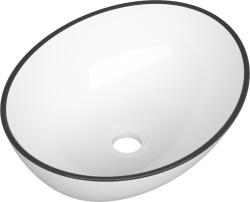 Gamma Lilo, asztali mosdó 410x330x150 mm, fehér, fekete peremmel, GMA-UC-LILO (GMA-UC-LILO)