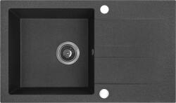Kuchinox Shire, 1 kamrás gránit mosogató lefolyóval 760x440x185 mm, fekete, LAV-SBS_711Y (LAV-SBS_711Y)