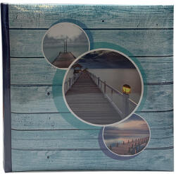 P&O Könyvkötésű bedugós fényképalbum - 200 db 10x15 cm képhez - kék faerezetes (BBM46200-WH-P20-7KEK)