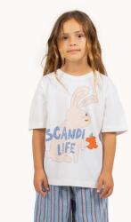 Tinycottons gyerek pamut póló SCANDI LIFE GRAPHIC TEE bézs, nyomott mintás, SS25-076 - bézs 152