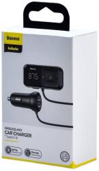 Baseus T Type S-16 Bluetooth FM transmitter és autós töltő (fekete)
