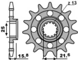PBR acél standard első lánckerék 2093M - 520 PBR Erőátviteli alkatrész Lánc, lánckerék, láncszett Első lánckerék - motomotors - 14 819 Ft