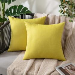 MIULEE Set 2 fete de perne decorative, de exterior, impermeabile, canapea, 60 x 60 cm, Galben Lenjerie de pat