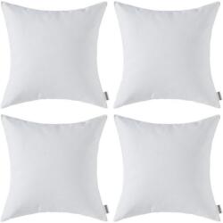 MIULEE Set 4 fete de perne decorative, de exterior, impermeabile, canapea, 40 x 40 cm, alb murdar Lenjerie de pat
