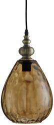 Searchlight 2019AM 1LT PENDANT, ANTIQUE BRASS, TAPERED AMBER DIMPLED GLASS SHADE
